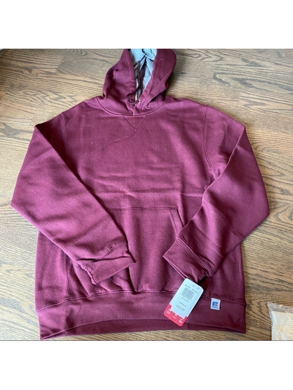 Mens Russel Athletic Maroon hoodie pocket sweatshirt size medium